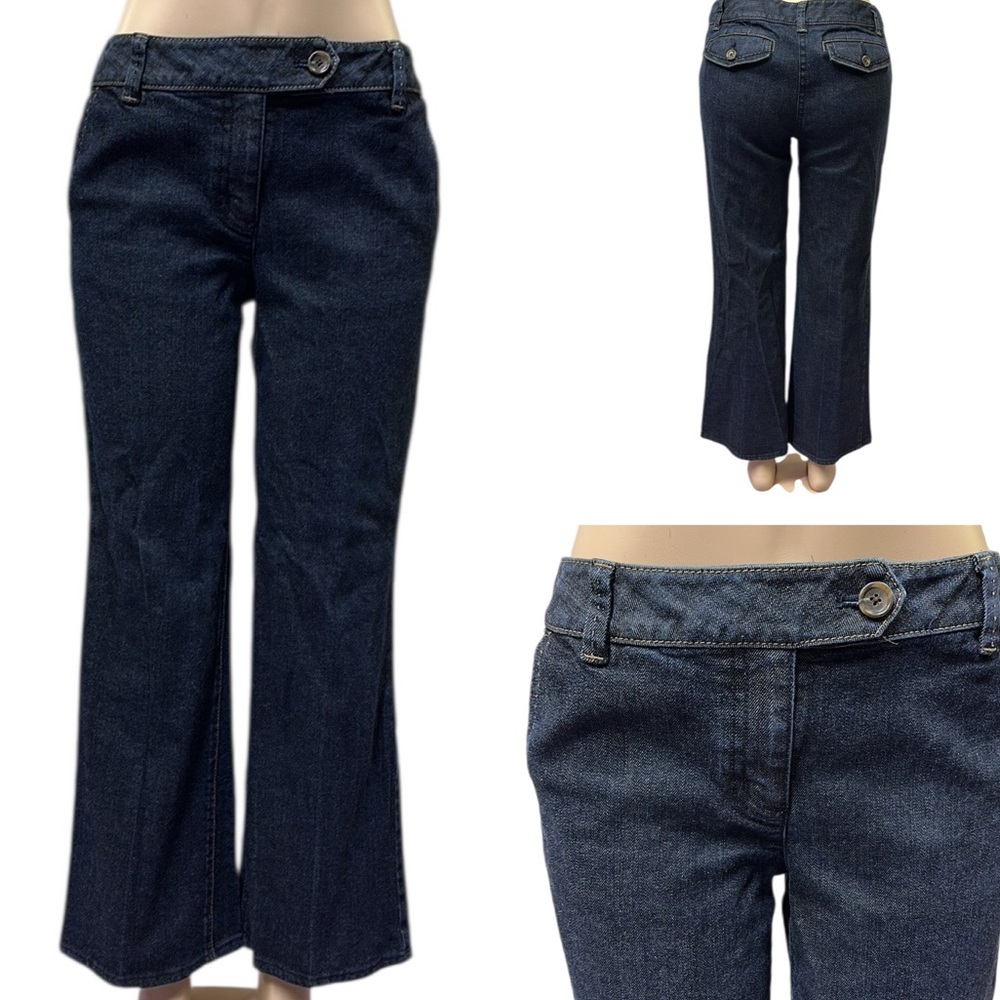Ann Taylor Original Fit Margo Waist Wide Leg Trousers Blue Jeans Womens 8